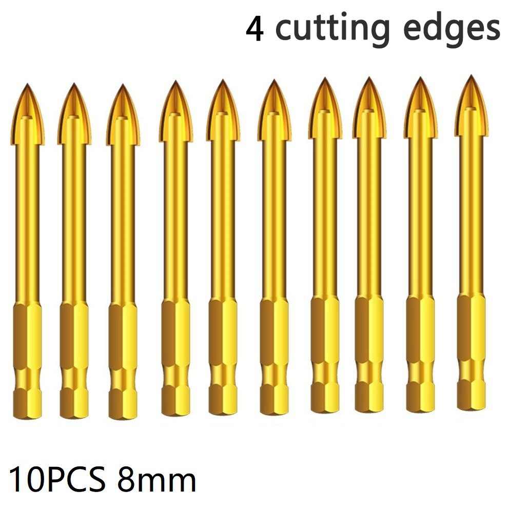 10pcs 6/8mm Drill Bit Titanium - Workshop Cutting Tools ulasan dan harga