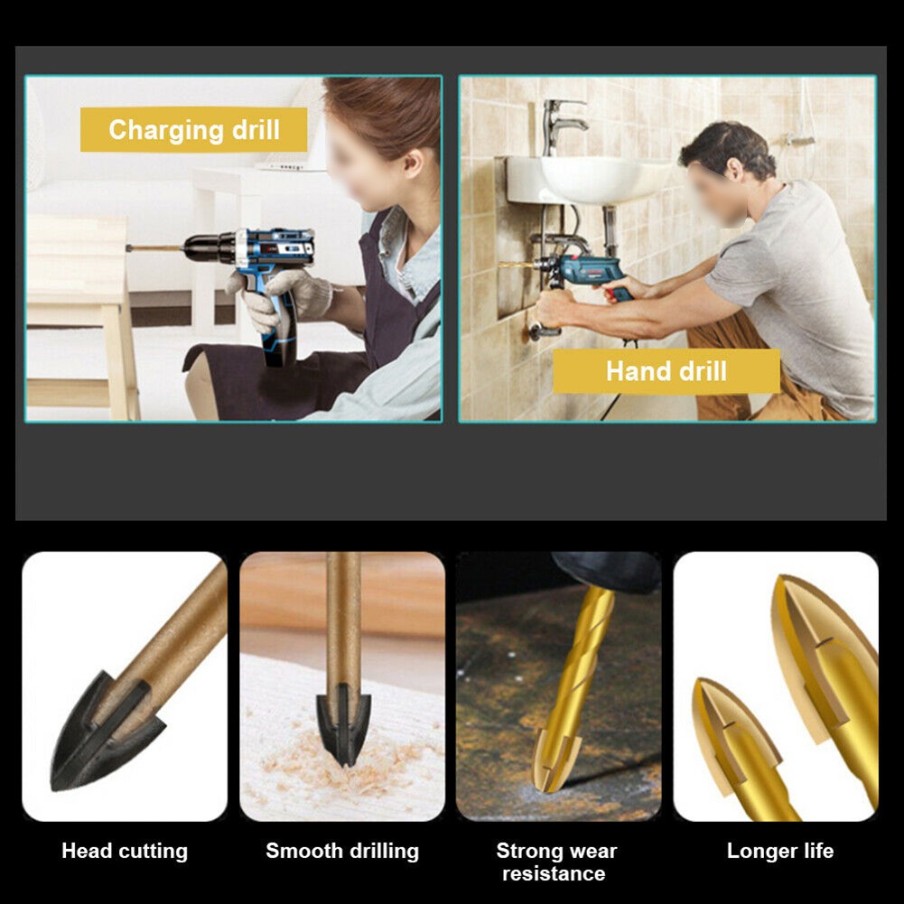 10pcs 6/8mm Drill Bit Titanium - Workshop Cutting Tools ulasan dan harga