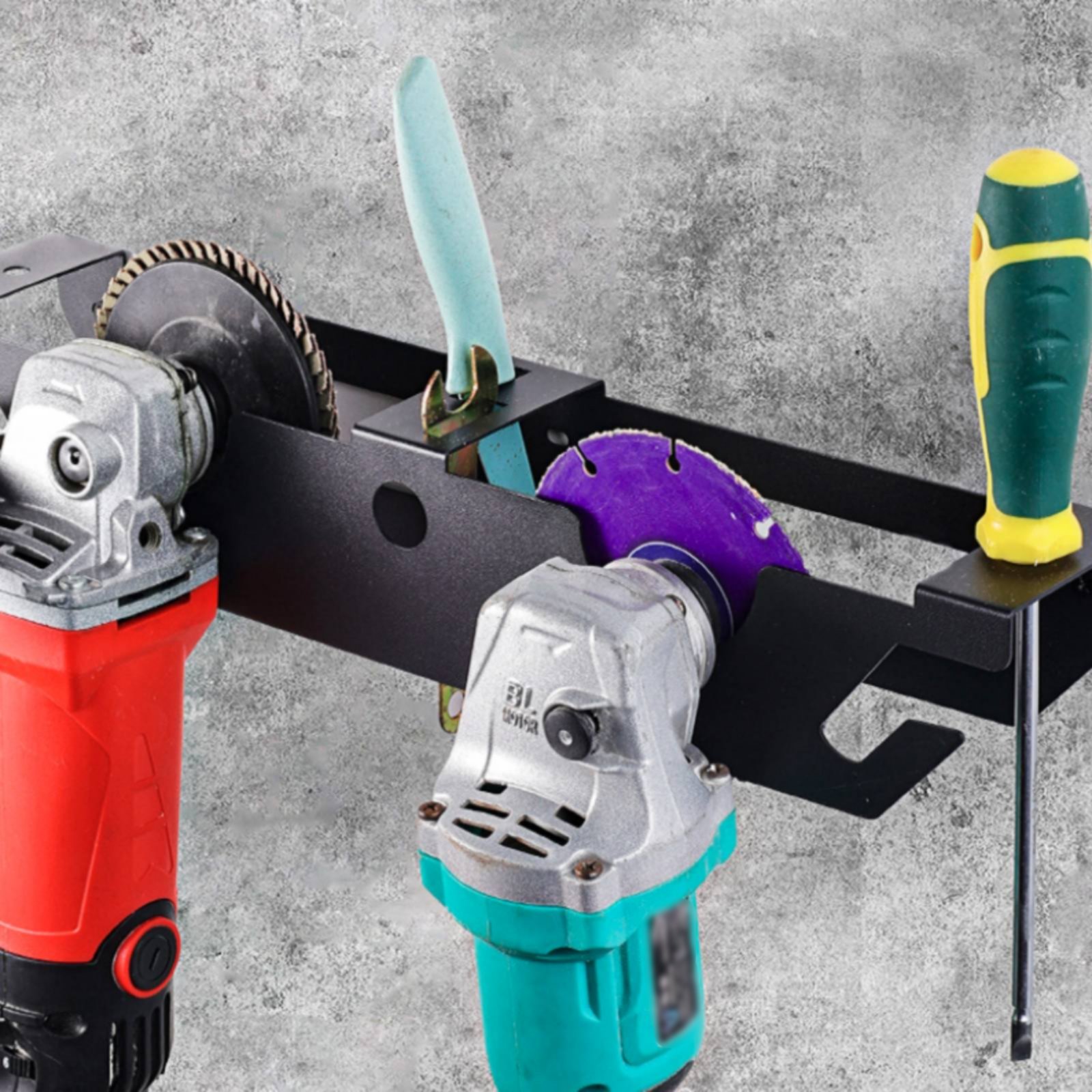 4 Bay Angle Grinder Rack Heavy - Workshop Tools Rack ulasan dan harga