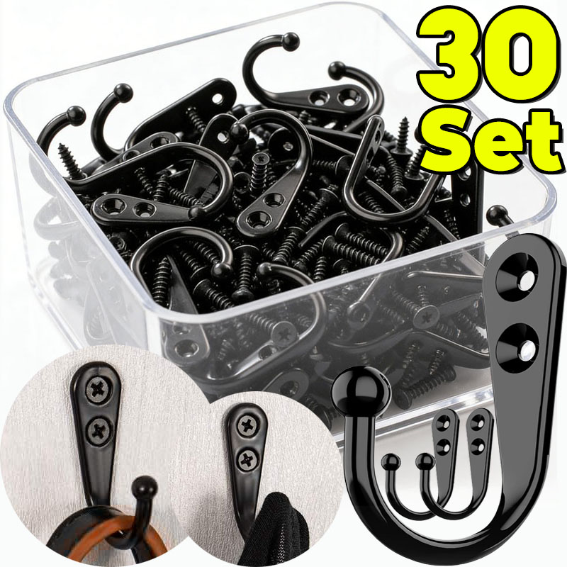 Black Metal Hooks with Screws  - Screw Organizer Kit ulasan dan harga