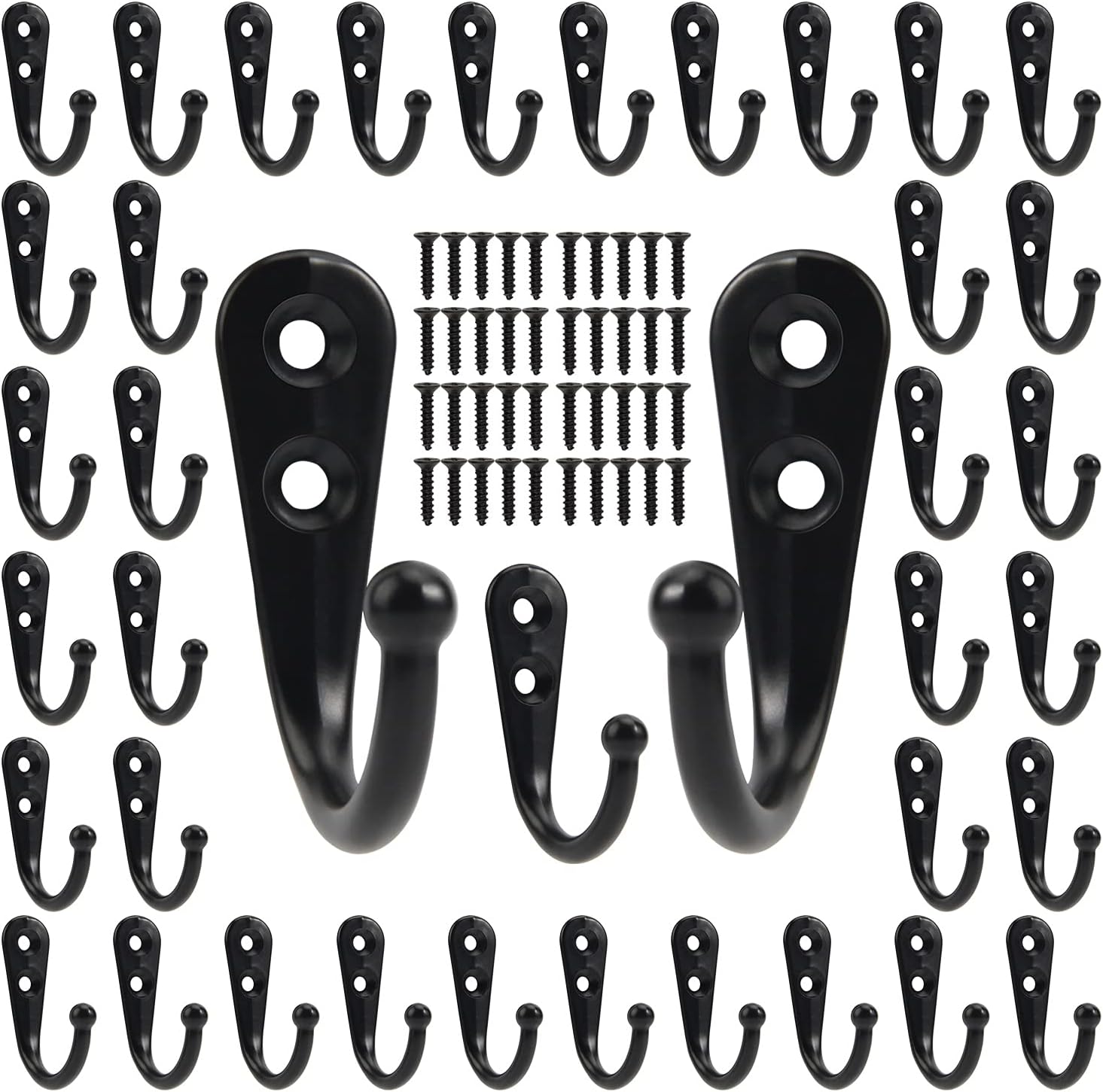 Black Metal Hooks with Screws  - Screw Organizer Kit ulasan dan harga