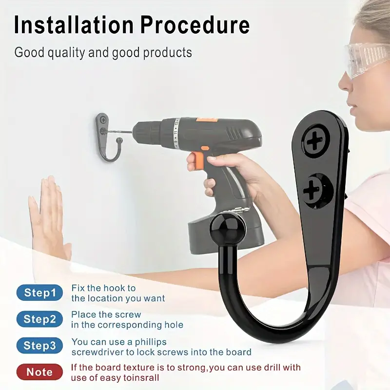 Black Metal Hooks with Screws  - Screw Organizer Kit ulasan dan harga