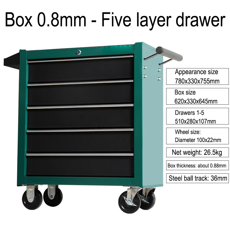 5 Drawer Storage Tool Box Trol - Tools Trolley For Workshop ulasan dan harga