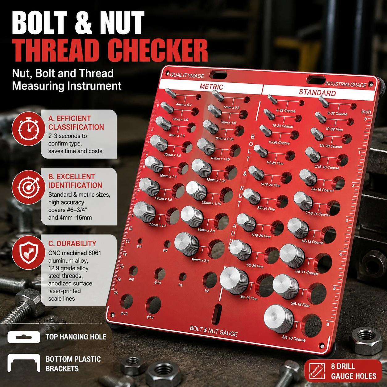 Nut and Bolt Thread Gauge Set  - Workshop Cutting Tools ulasan dan harga