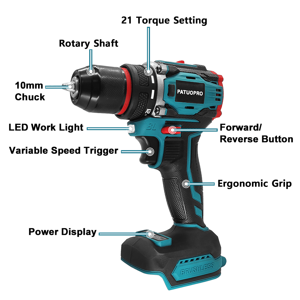 PATUOPRO 21V Wireless Brushles - Makita Drill Ddf484 ulasan dan harga